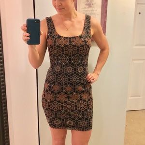 BarIII Stretchy Fitted Geometric Dress